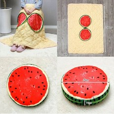 royal goods for+ 어린이집 학생 여행 캠핑 차량용 수박 쿠션 무릎 담요 극세사담요 무릎담요 W4F59D8