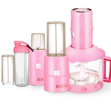 5 in 1 고기 분쇄기 고속 저속 쵸퍼 3L 전기 자동 다지기 기계 450W 블렌더 가정용 쥬서기, Pink, 220V, 1개
