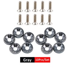 [자동차너트볼트] DSYCAR-빌렛 알루미늄 펜더 범퍼 와셔 볼트 엔진 베이 나사 드레스 키트 JDM M6x20mm 1 세트, Gray, One Size, 07 Gray, 1개