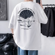 모던바이브 남자 오버핏 프린팅 반팔 티셔츠