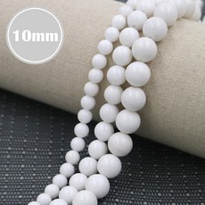 팝실버)10mm 마산옥 - 화이트(0.5줄)/팔찌만들기/원석/재료