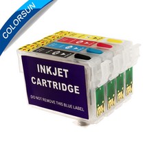 Colorsun 스타일러스 오피스 TX300F 프린터용 리필 잉크 카트리지 엡손 TX200 TX410 TX400 TX210 73N T0731N -T0734N, 한개옵션0, 한개옵션1