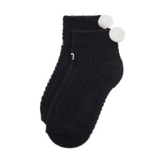 헤지스 골프 여성 20FW [SHORT PILE SOCKS]네이비 방울장식 면혼방 발목양말 HWSS0F523N3, DARK NAVY