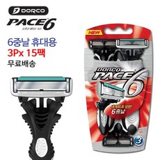 도루코 페이스 6 면도기, 3개입, 15개