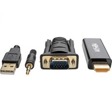 트립 라이트 VGA 오디오-HDMI 어댑터 변환 케이블오디오 및 USB 전원 1080p MM 6피트 6인치P116-006-HDMI-A, 트립 라이트 VGA 오디오-HDMI 어댑터 변환 케이블, 1개