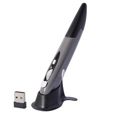 무선 광학 펜 마우스 2.4GHz USB 마우스펜 3색 속도 조절가능, 그레이, 기본형