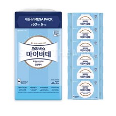 크리넥스 마이비데 물티슈 60매 6팩 일회용 화장실용 비데용 물에녹는 데일리 외출용 캡형 Jo, 6개, 143g