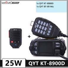KT-8900D QYT 미니 모바일 라디오 아마추어 트랜시버 스테이션 듀얼 밴드 VHF/UHF 136-174/400-480MHz 자동, 01 빠른, 16 BT-89 Bluetooth Mic