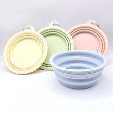 페이지마켙 홈 스타일링 마카롱 카라비너 접이식 휴대용 애견식기 4colors 여행용애완식기 강아지밥그릇 여행용강아지그릇 휴댕용애견식기 접이식애견식기 애완그릇 산책용물그릇 예쁜강, 블루 360ml, 1개