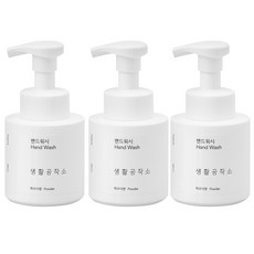 생활공작소 핸드워시 용기 파우더향, 3개, 250ml