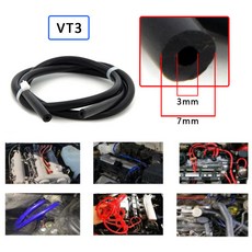 범용 실리콘 진공 튜브 블루 자동차 부품 2M 길이 3mm 4mm 6mm 8mm 10mm 12mm 14mm 16mm, ID 3MM BLACK 2M, 1개