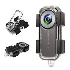 IEago RC Insta360 One X2용 다이브 케이스 브래킷 마운트 어댑터 액세서리가 있는 방수 하우징 케이스 수중 쉘 최대 30m98피트 투명, 1개