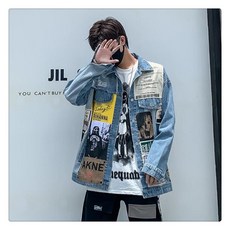 티피 데님 코트 커플 봄가을 개성 재킷 bf 상의