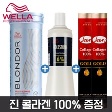 웰라 멀티 블론드 더스트 프리 라이트닝 파우더 400g 탈색약 탈색제, 웰라 블론더 400g + 웰라 디벨로퍼 6% 산화제, 1개, 1개