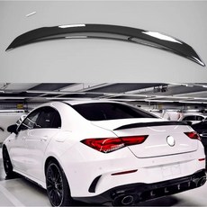 ABS 광택 블랙 카본 룩 리어윙 트렁크 스포일러 벤츠 CLA C118 W118 19-20 Carbon fiber look, white