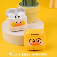 티버디 오픈형 블루투스 이어폰 NOMO DUCK 귀안아픈 무선이어폰, 스노우화이트