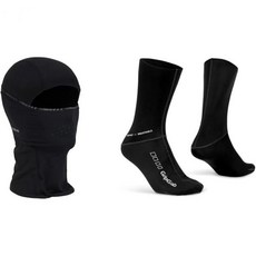 독일 GripGrab 겨울 자전거 발라클라바 열 양털 페이스 마스크 소프트 웜 사이클링 언더헬멧 스포츠, 검은색, 57-60, 사이클링 양말 묶음/검은색/L