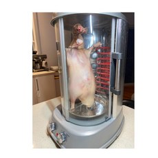 전기 통닭 구이 자동 회전 로스트 치킨 통구이 오븐 바베큐 돼지고기, 실버 대형 그릴 3세트