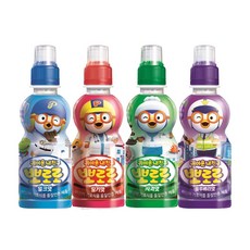 팔도 뽀로로음료수 4가지맛 혼합구성(블루베리6+사과6+딸기6+밀크6 총24개), 1세트, 24개, 235ml