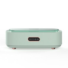 안경 초음파 세척기 틀니 귀금속 면도기 청소기 15W 300ml 미니 세탁기 4 청소 모드 휴대용 식기 시계 메이크업 브러쉬 클리너 IDEACH, green, EU, 02 green_02 EU