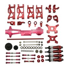 ZLD 1:14 WLtoys 144001 업그레이드 금속 키트 부품 기어 암 스티어링 허브 세트, 레드