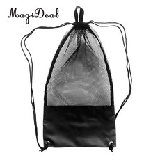 MagiDeal 조정 가능한 메쉬 Drawstring 가방 스노클링 스쿠버 다이빙 핀 고글 마스크 블랙 비치 바다 카약 서핑 장비|풀 & 액세서리|, 1개, CHINA
