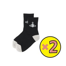 비비안 웨스트우드 ORB 스포티리브 크루삭스 블랙 곱하기2 크기(FREE) 22.5~24.5cm 일본 선물