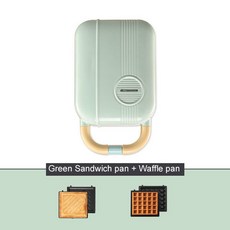 아침 DMWD 샌드위치 다기능 기계 와플 타이야키 식품 메이커 전기 플레이트 식사 문어 도넛 가벼운, Green 2 trays, 1개