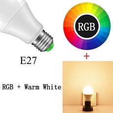테E27 15 와트 Led RGB 전구 B22 블루투스 스마트 LED 전구 APP 제어 음악 음성 색상 스마트 조명 Lampe LE, 01 15w_01 Yes, 01 E27 RGBWW