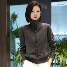 여성 캐시미어 터틀넥 니트 긴팔 버튼 데일리룩 S~2XL 인박카