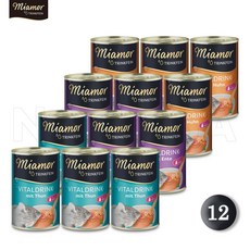 미아모아 바이탈 드링크 135ml X 12개 치킨4 오리4 참치4 3종콤보