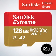 샌디스크코리아 공식인증정품 마이크로 SD카드 SDXC Extreme 익스트림 QXAA 128GB, 1개