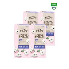 깨끗한나라 건강한 순수한면 유기농순면 탐폰 슈퍼 8P x 4팩, 4개, 8개입