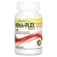 와와마켓 NaturesPlus Hema-Plex 헤마플렉스 빠르게 작용 하는 멀티 미네랄 캡슐 60정 1팩