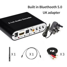 HDMI DTS 5.1 오디오 디코더 블루투스 5.0 리시버 DAC AC3 FLAC APE 4K x 2K HDMI to HDMI 추출 변환기, 03 DAC651C UK, 03 DAC651C UK - ifigolink