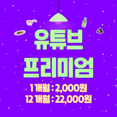 [ 제일 저렴한 ] 유튜브 프리미엄+뮤직 1개월 6개월 12개월