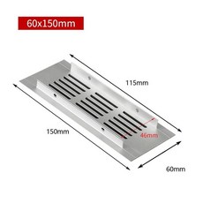 통기성 알루미늄 메쉬 직사각형 신발 캐비닛 캐비닛 가스 스토브 환기 방열 장식 60mm, 1개