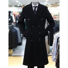 BON 20FW 블랙 울캐시미어 이중직원단 더블 롱코트 BN0WHA270 BK