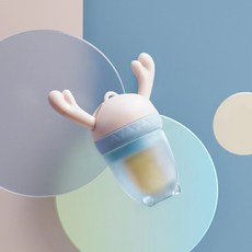 과일과 채소 즐거움 추진 물주머니 아기 물다 즐거움 아기 젖꼭지 달래다 과일 아교 실리콘 아교 젖꼭지, 핑크[나노실버 미디엄]OPP 파우치, 1개