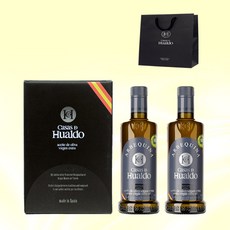 스페인 까사스 디 후알도 선물세트 아르베퀴나 엑스트라 버진 올리브유 500ml 산도0.1% 냉압착, 2개