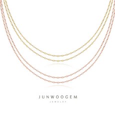 [준우젬]18k 글리터 샤인 투라인 목걸이
