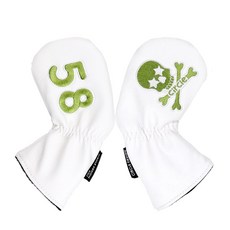 써클디자인 스타 스컬 골프 채 아이언 웨지 헤드 양말 1P 낱개 커버, 화이트
