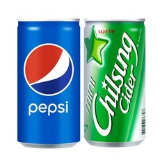롯데 칠성 사이다 190ml x30캔+펩시콜라190ml x30캔, 60개
