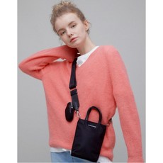질 바이 질스튜어트 악세서리 20FW [로니] 블랙 나일론 혼방 화이트로고 미니 경량 크로스백 JLBA0F950BK