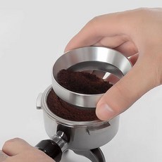 탬핑 템핑 템퍼 탬퍼 커피 캐처 링 플라잉 방지 파우더 연마기 핸들 천 도징 51mm 53mm 58mm, 블랙 51mm, 1개