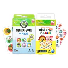 동국제약 마데카 습윤밴드 키즈 10매입 + 마데카밴드 이치스팟 18매입 캐릭터밴드 어린이밴드 유아밴드, 1세트, 2개입 1세트, 2개입