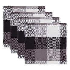 DII 3색 체크 컬렉션 주방 행주 세트 블랙 4피스, 1개