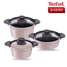 테팔 트레져 IH 인덕션 냄비세트 3종, 전골 냄비 24cm + 찌개 20cm + 국 24cm, 혼합 색상