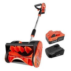 VOLTASK 무선 스노우 삽 24V | 30.5cm(12인치) 무선 제설기 방향 플레이트 및 조절 가능한 전면 손잡이가 있는 배터리 제설기 (4-Ah 배터리 및 빠른 충전기, VOLTASK 무선 스노우 삽, 24V | 30.5cm, 1개