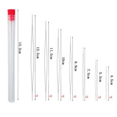 비즈바늘 21개 사이즈별 비딩바늘 배바늘 비즈공예, 1개